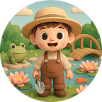 A character in garden clothes